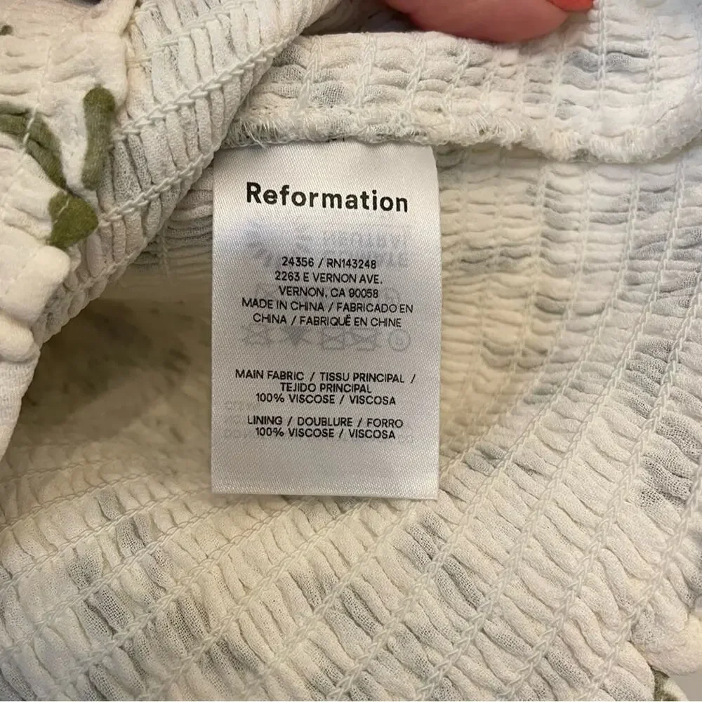 Reformation Pinto Cypress Smocked Top